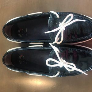 Cole Haan patent navy seaside loafers 7